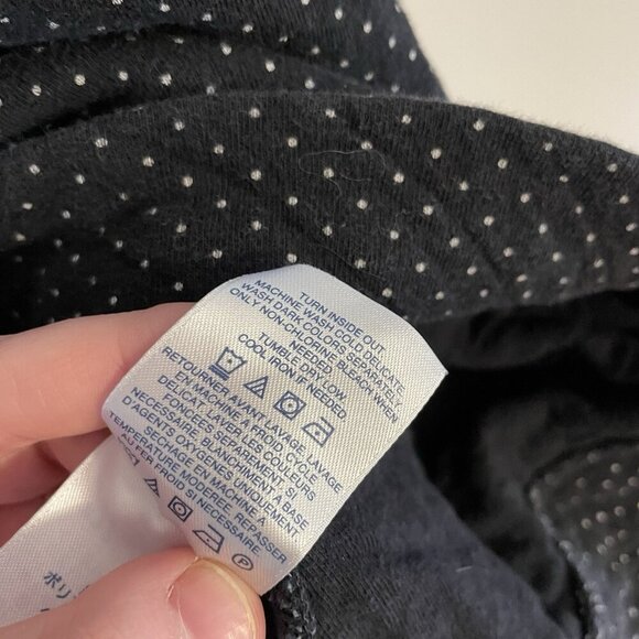 Lands End Womn 2X Black White Polka Dot Quilted Crewneck Pullover Sweatshirt Top - Picture 8 of 10